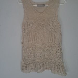 Croft & Borrow Tan Laced Tank Top